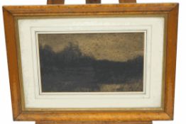 Augustue Pointelin (1839-1933) Brooding Landscape Charcoal Signed lower left 25.