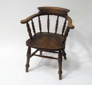 A 19th century smokers bow chair,