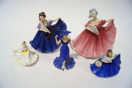 Five Royal Doulton Figures, Elaine HN3214, Elaine HN3307, Elaine HN4718,