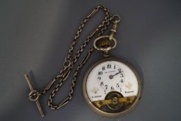 The Comfort, a visible escapement 8 day open faced pocket watch,