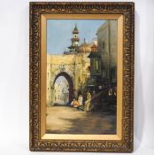F.A.Pratt, Middle Eastern scene, oil on canvas signed lower right 40cm x 24.