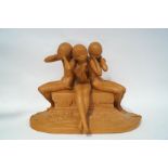 After Ary-Jean Bitter (1883-1973), a terracotta figure group - 'See No Evil, Speak No Evil,