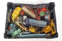 Various playworn die-cast vehicles, Dinky, Corgi and others, including SuperToys,