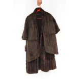 A full length fur coat,