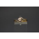 A 9 carat gold diamond ring, set with single cuts, finger size N, 2.