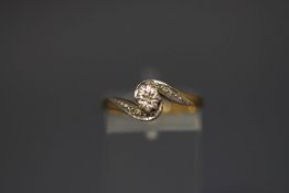 A 9 carat gold diamond ring, set with single cuts, finger size N, 2.