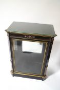 A Victorian ebonised and marquetry pier cabinet in the manner of Jackson and Graham,