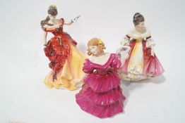 Three Royal Doulton figures, Belle HN3703, Southern Belle HN2229 and Jennifer HN3447,