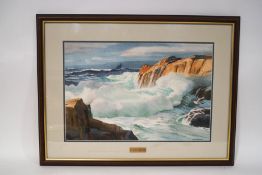P. Roy Wilson (1900-1987) Rollers at Rockport I Watercolour Signed and dated 83 lower right 36.
