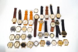A quantity of assorted gentleman's mechanical and automatic wristwatches