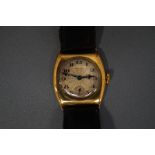 Rolex, a gentleman's 9 carat gold wrist watch,