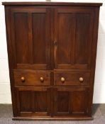 A Victorian stained pine kitchen cupboard,