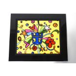 Romero Britto (Brazilian b 1963) 'Life is a Celebration' Giclee print on canvas 39.