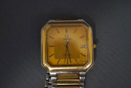 Omega Deville, a gentleman's gilt quartz dress wrist watch,