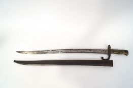 A Victorian French bayonet, the blade inscribed and dated 1868,