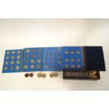 A box of GB coins - farthings from 1821 to 1939, 6d (19), 1/- (40),