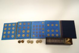 A box of GB coins - farthings from 1821 to 1939, 6d (19), 1/- (40),