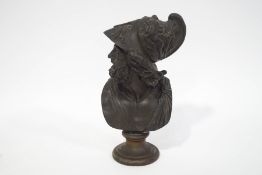 A 19th century Spelter bust of Pericles on a socle,