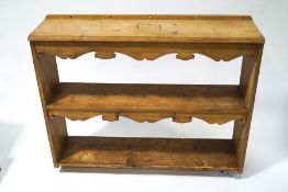 A country pine set of hanging wall shelves,