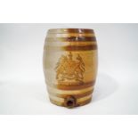 A19th century Doulton stoneware brandy barrel, with applied Royal crest,