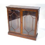 An Edwardian mahogany bookcase with two glazed doors,