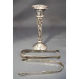 A late 18th century Irish silver pair of bright cut sugar tongs, by Benjamin Tate, Dublin,