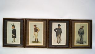A set of four Vanity Fair cartoons, of ; A jockey, Statesmen No 56,