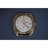 Omega Constellation, a gentleman's gilt cased automatic wrist watch, head only,