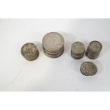 Assorted pre 1947 British coins, including Crowns, sixpences and shillings, 285grammes.