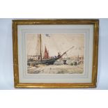 Paul Le Comte A French Port Pen and watercolour Thomas Agnew & Sons Ltd No 38533,