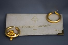 A pair of Charles Garnier earrings, 1994 London import mark,