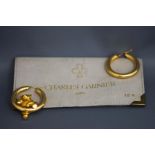 A pair of Charles Garnier earrings, 1994 London import mark,