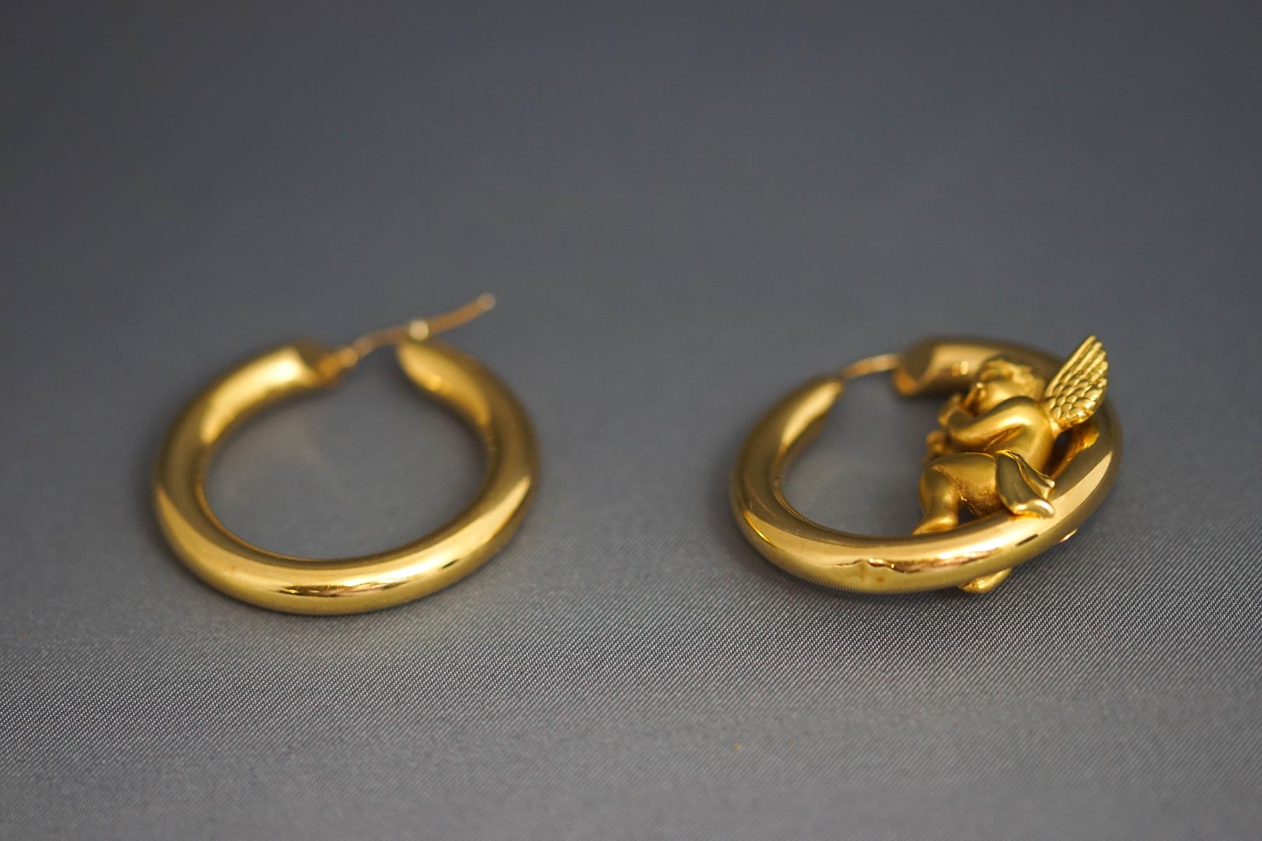 A pair of 18 carat gold Charles Garnier hoop earrings, London import mark for 1992, - Image 2 of 2