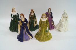 Six Royal Worcester figures: 'Branwen', 'The Princess of Tara', 'The Maiden of Valour',