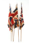 Five late 19th/early 20th century Union Jack Flags,