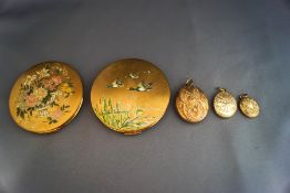 Three Victorian gilt metal lockets;