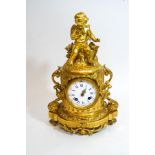 A French ormolu eight day mantel clock,