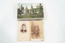 A quantity of Victorian and Edwardian postcards, together with stereo view cards of varying size,