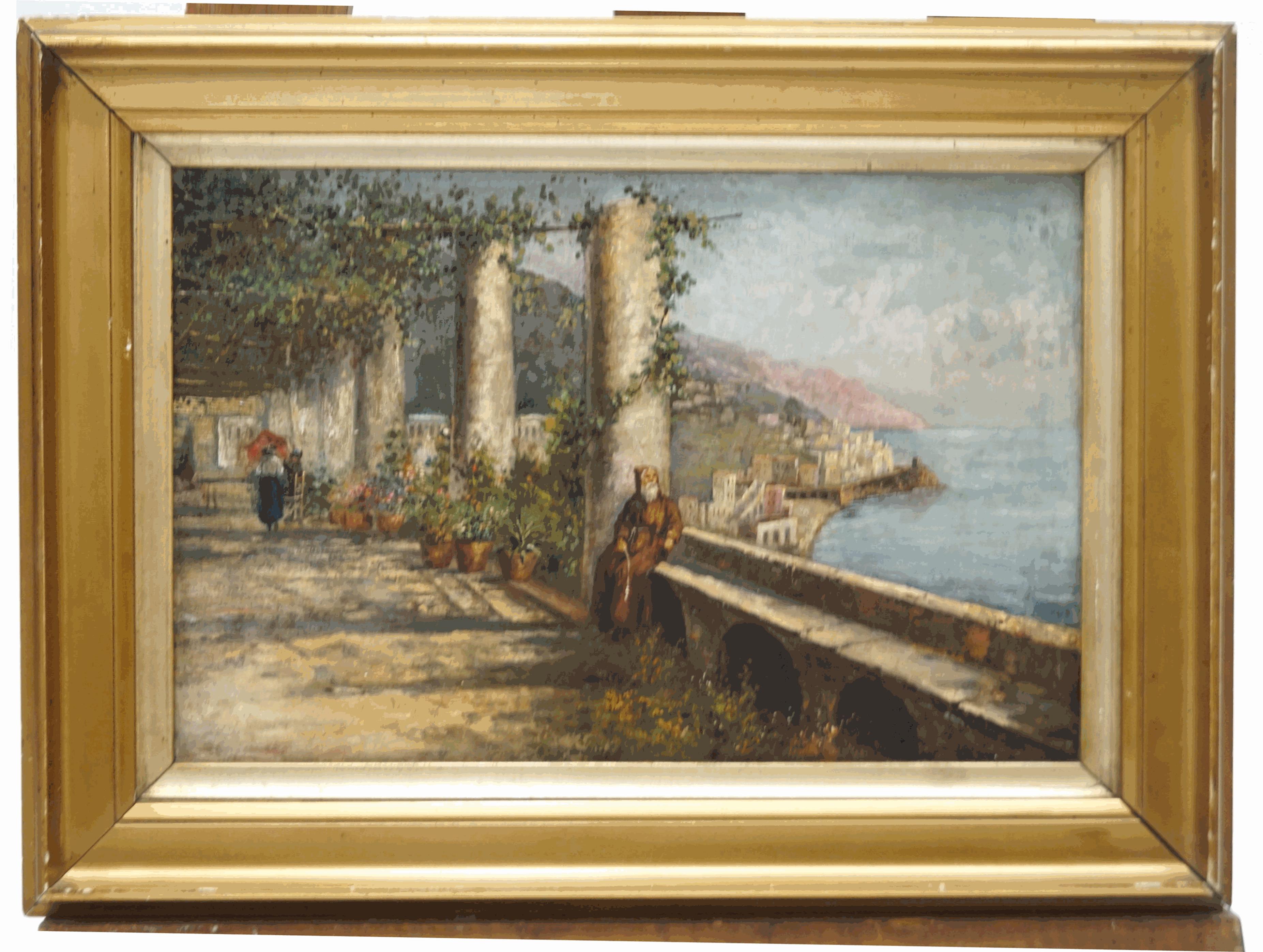 English School, circa 1920 Convent in Amalfi Oil on canvas 25.