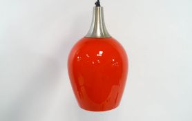 A 1960's red glass ceiling light,