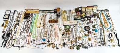 A large quantity of assorted costume jewellery