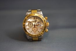 A Rolex Oyster Perpetual Cosmograph Daytona two colour bracelet wrist watch,