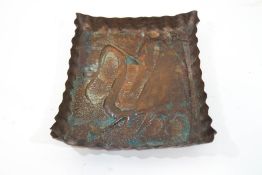 An Arts and Crafts rectangular copper tray,