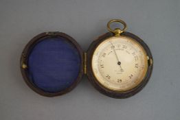 An early 20th century pocket barometer by Pillischer of London,