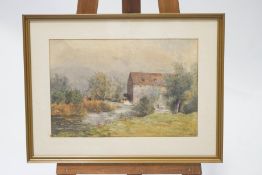 W A F Hatford Mill, Worcestershire Watercolour Signed with monogram and titled lower right 33.