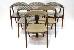 A set of six Danish teak dining chairs by T H Harlev for Farstrup Mobler
