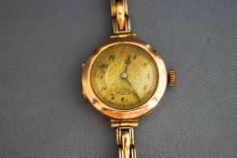 A ladies 9 carat gold wristwatch,