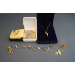 A small collection of 9ct gold jewellery,