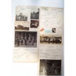 A collection of Edwardian photos and autographs on card,