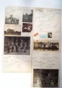 A collection of Edwardian photos and autographs on card,